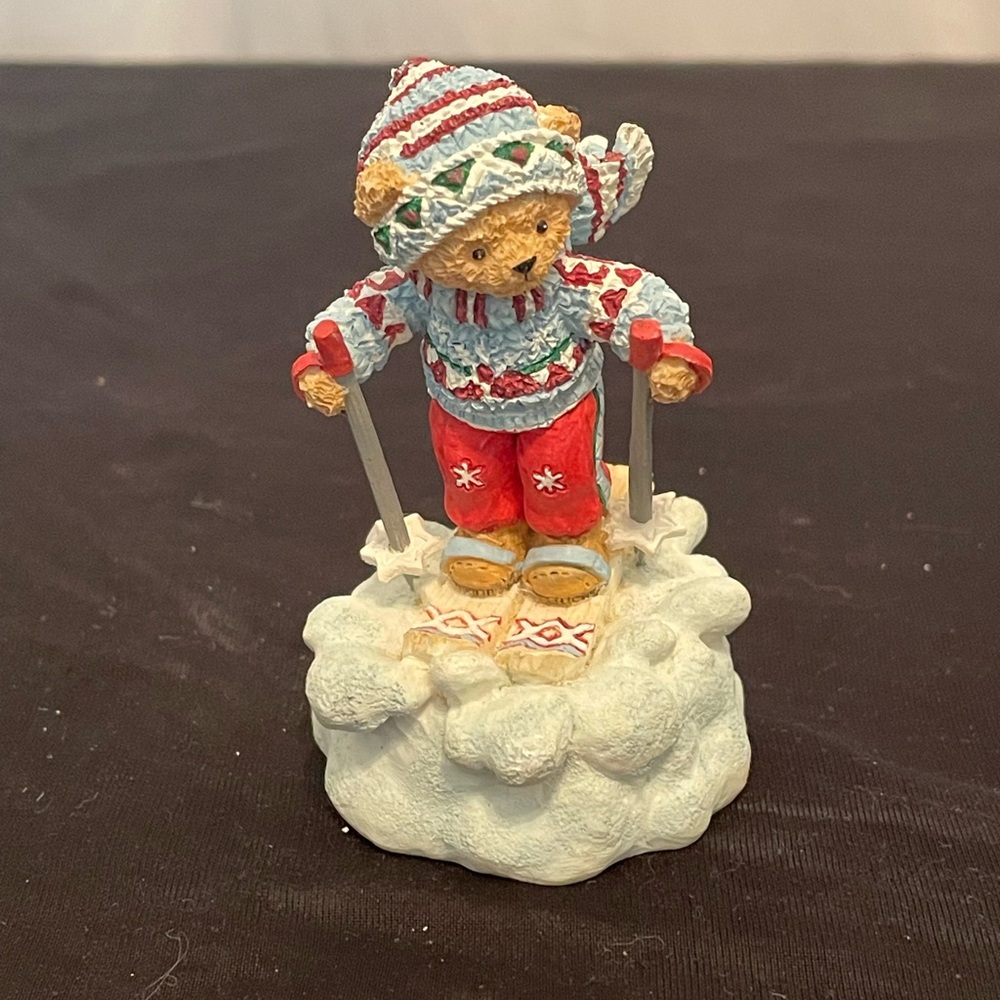 Vintage 1997 San Francisco Music Box Snow Skier Christmas Medley Songs Works